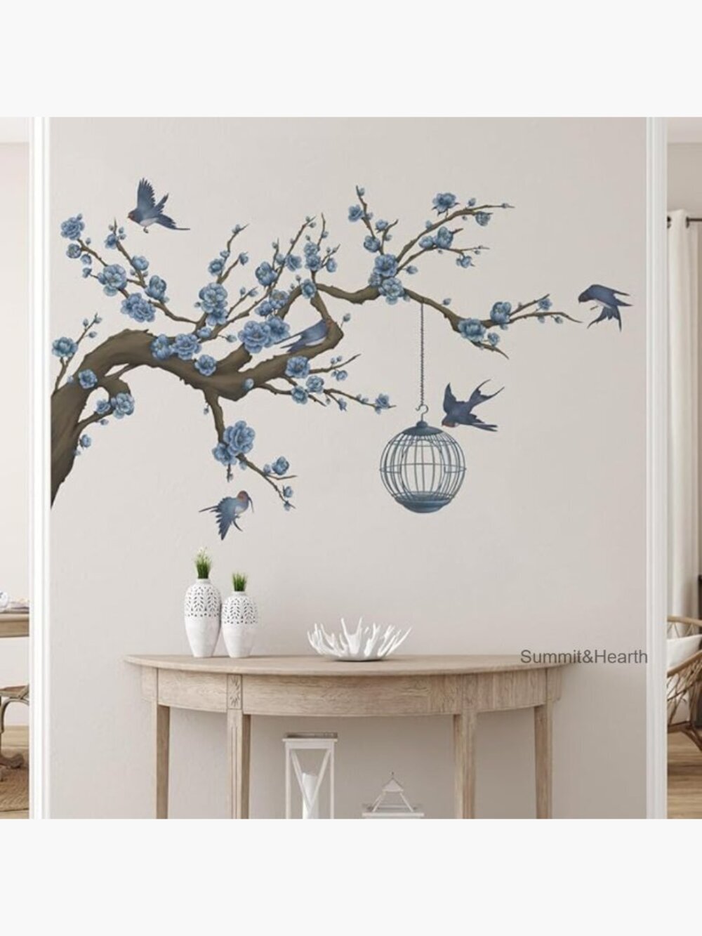 Large Vinyl Wall Decal Sticker - Cherry Blossom Tree with Birds - Nursery Decor